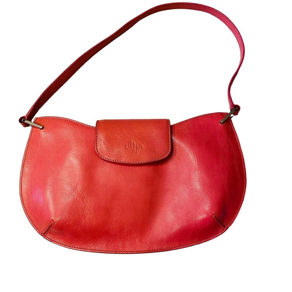 Vintage Monsac Original Italian Leather Clutch Pink Orchid 10x6”